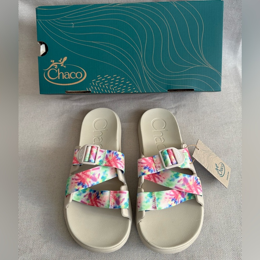 Chaco Chillos Tie Dye Slides Sandals New